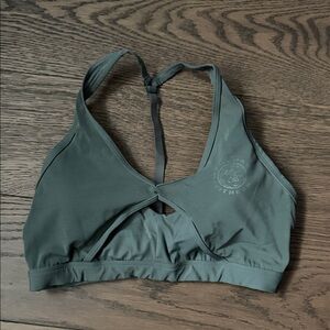 Gymshark Halter Sports Bra in Dark Green